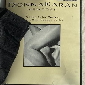 DonnaKaran Black Pantyhose Opaque Satin Small